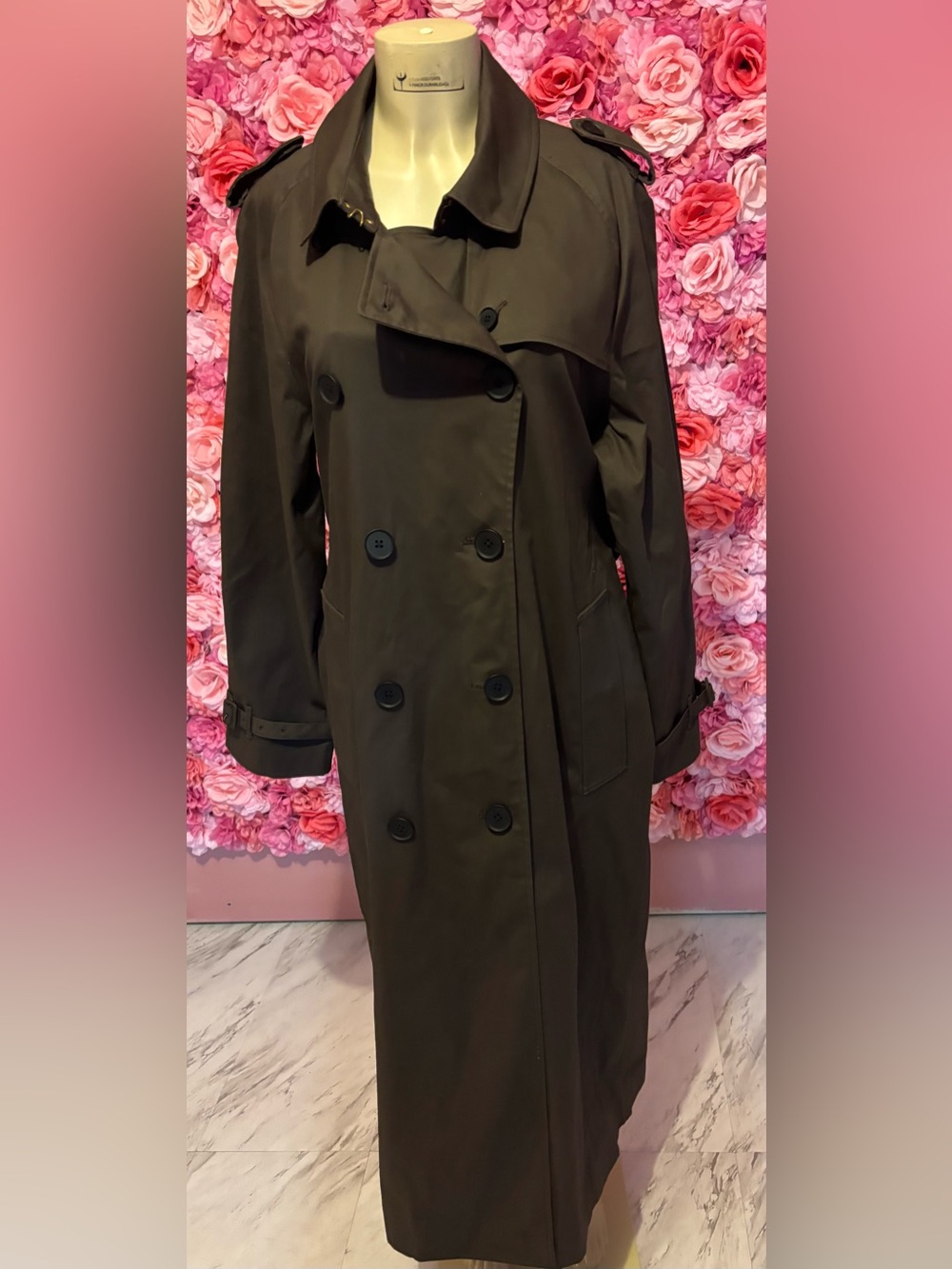 Quince Dark Brown Trench Coat - Double-Breasted
